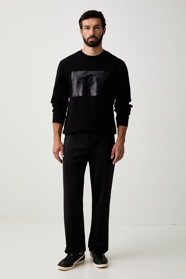 Кофта чоловіча бавовняна EA7 Emporio Armani колір чорний