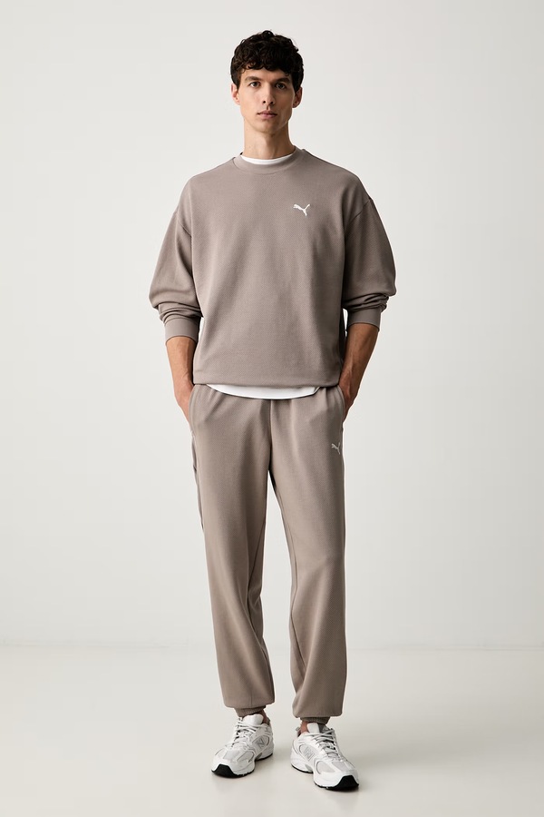 Кофта чоловіча з бавовною Puma Essentials Elevated колір бежевий