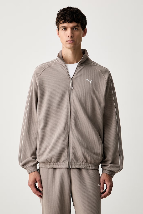 Кофта на застежке мужская с хлопком Puma CLASS цвет бежевый