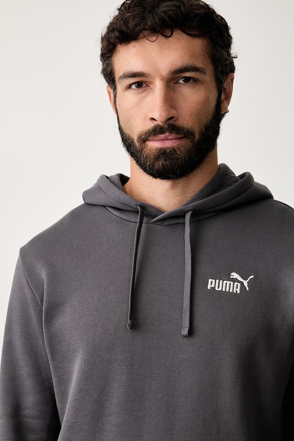 Кофта з капюшоном чоловіча з бавовною Puma Essentials колір сірий фото 4