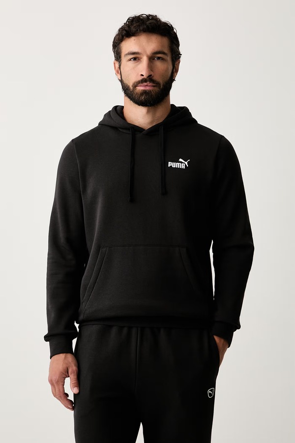 Кофта з капюшоном чоловіча з бавовною Puma Essentials колір чорний