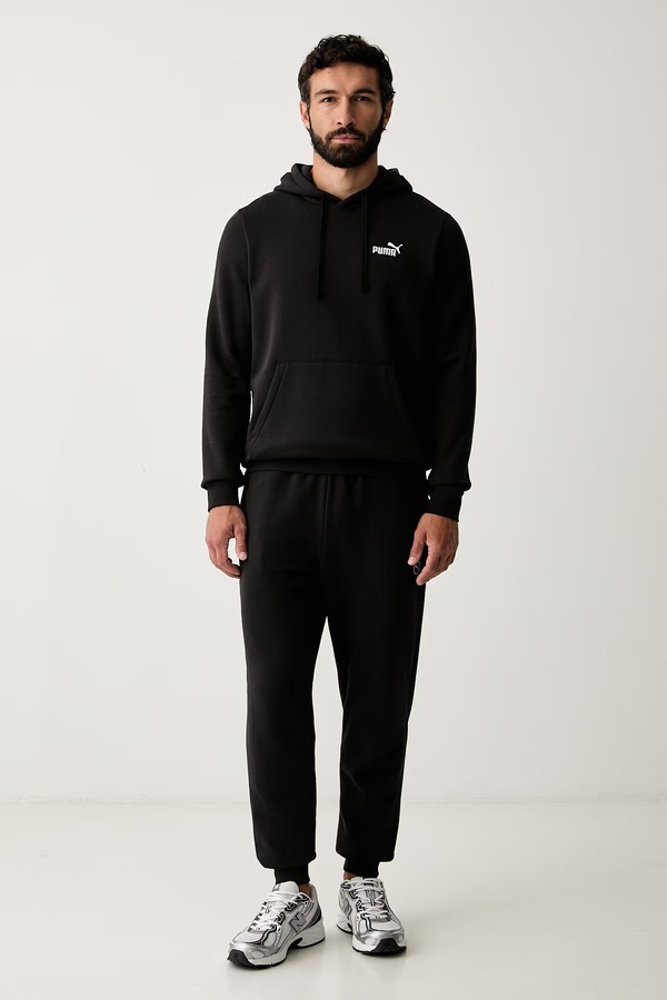 Кофта с капюшоном мужская с хлопком Puma Essentials цвет черный