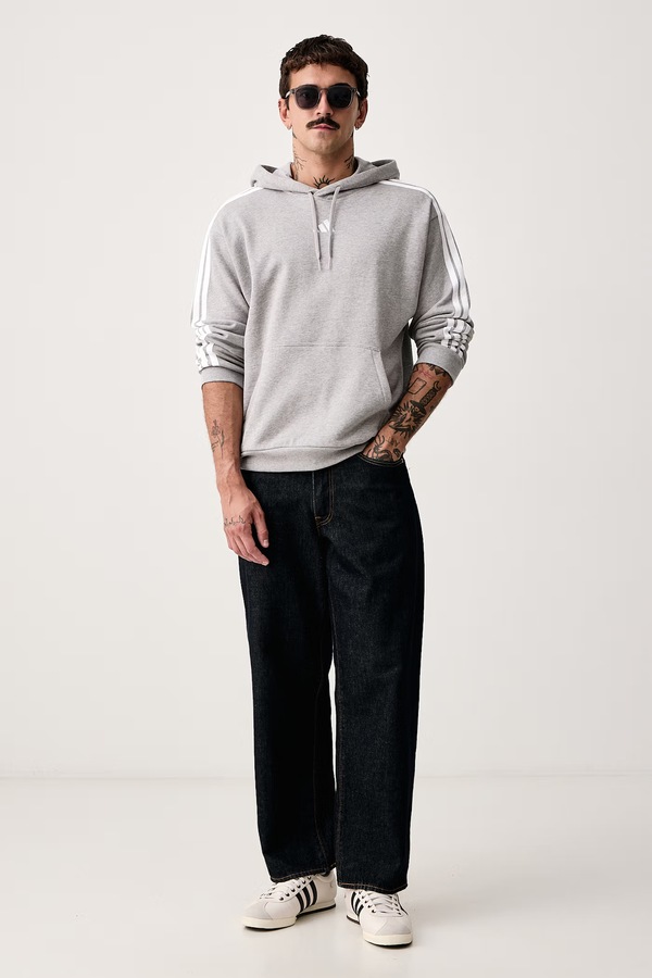 Кофта з капюшоном чоловіча бавовняна adidas Essentials колір сірий