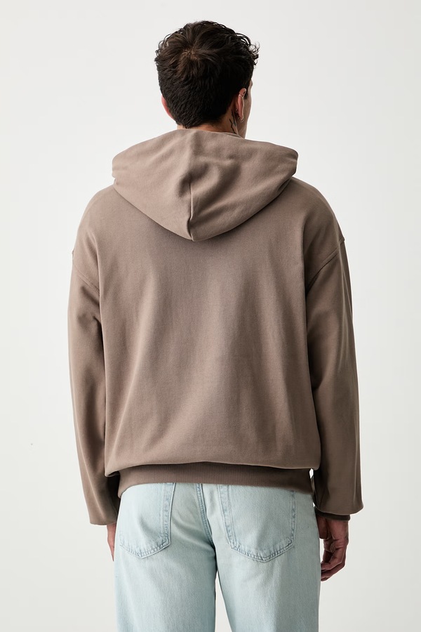 Кофта с капюшоном мужская хлопковая adidas цвет коричневый фото 2