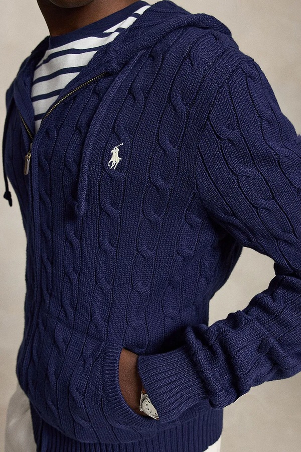 Кардиган чоловічий бавовняний Polo Ralph Lauren колір темно-синій фото 4