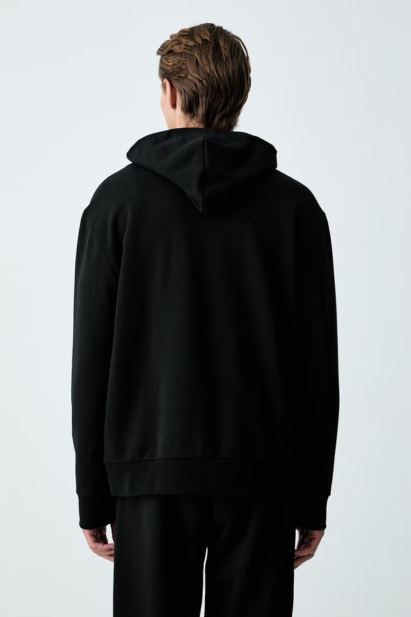 Кофта з капюшоном чоловіча з бавовною BOSS Green SW_Hoodie колір чорний фото 2