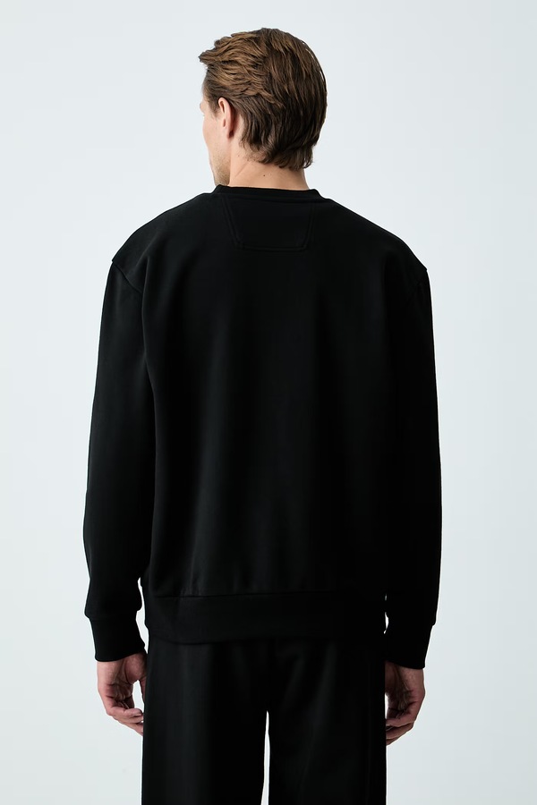Кофта мужская с хлопком BOSS Green SW_Crewneck цвет черный фото 2