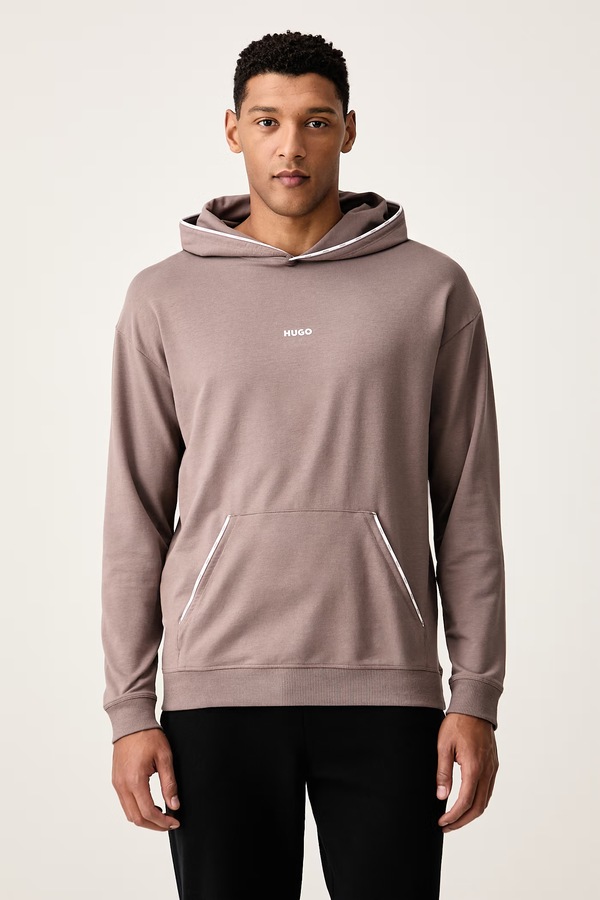 Кофта з капюшоном чоловіча з бавовною HUGO NOAH HOODIE колір помаранчевий