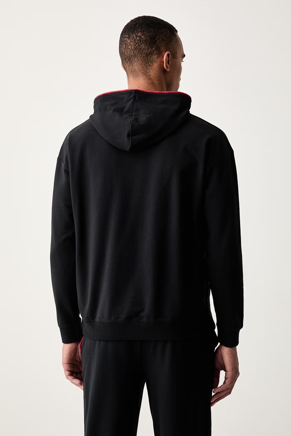 Кофта с капюшоном мужская с хлопком HUGO NOAH HOODIE цвет черный фото 2