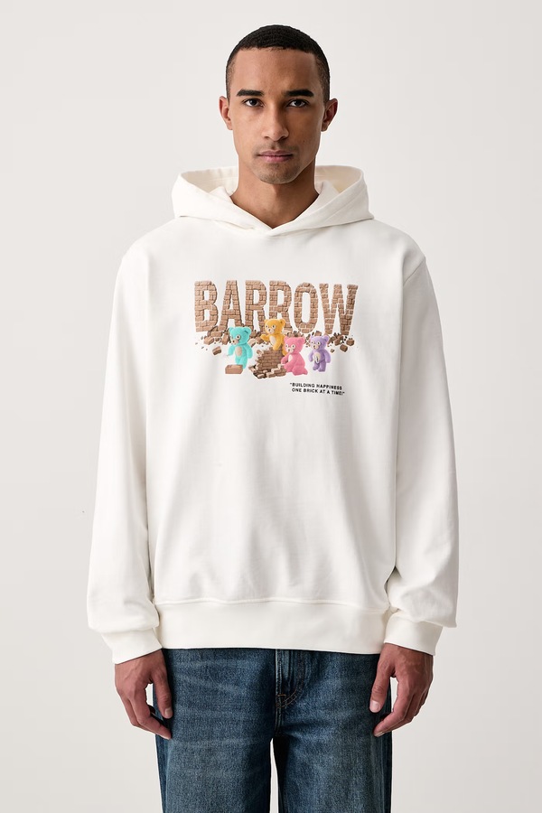 Кофта з капюшоном бавовняна Barrow колір бежевий