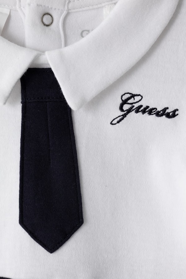 Повзунки для немовлят бавовняні Guess колір білий фото 2