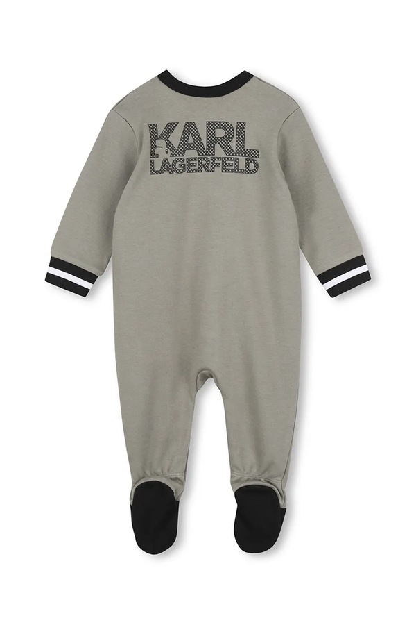 Чоловічок для немовлят бавовняний Karl Lagerfeld колір зелений фото 4
