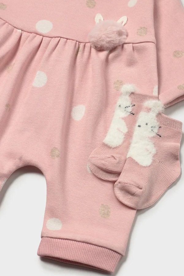 Человечек для младенцев с хлопком Mayoral Newborn цвет розовый фото 2