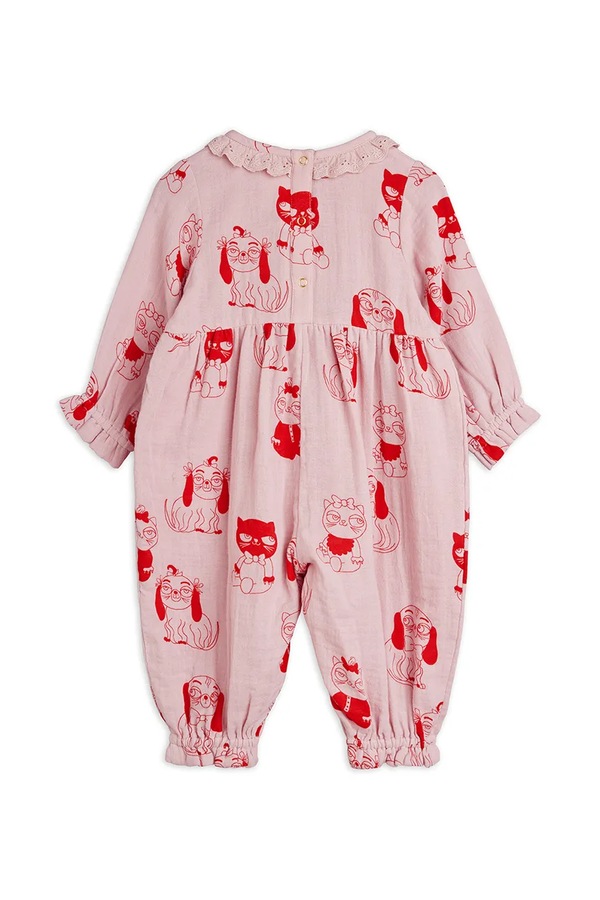 Чоловічок дитячий бавовняний Mini Rodini Minibabies колір рожевий фото 2