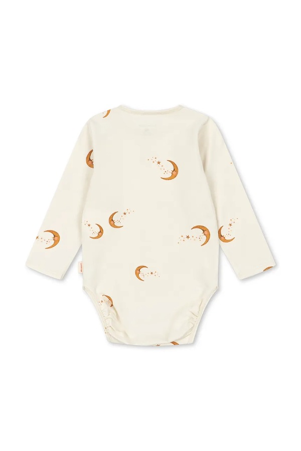 Боді для немовлят бавовняне з еластаном Konges Sløjd BASIC LS BODY GOTS колір бежевий фото 2