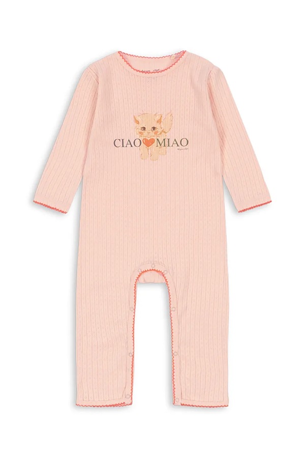 Комбінезон дитячий бавовняний Konges Sløjd MINNIE ONESIE GOTS колір рожевий