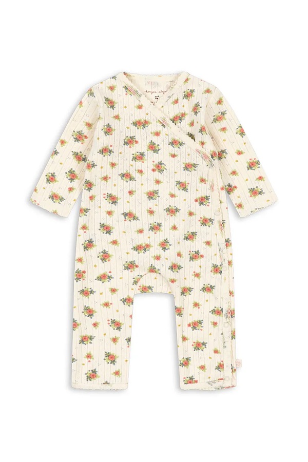 Чоловічок для немовлят бавовняний Konges Sløjd MINNIE NEWBORN ONESIE GOTS колір білий
