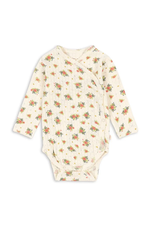 Боді для немовлят бавовняне Konges Sløjd MINNIE NEWBORN BODY GOTS колір бежевий