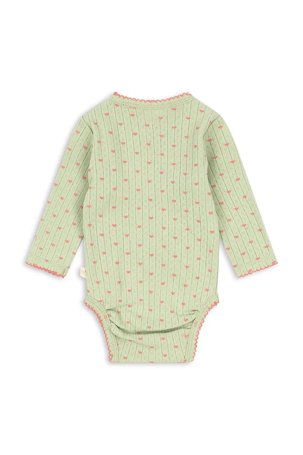 Боді для немовлят бавовняне Konges Sløjd MINNIE NEWBORN BODY GOTS колір зелений