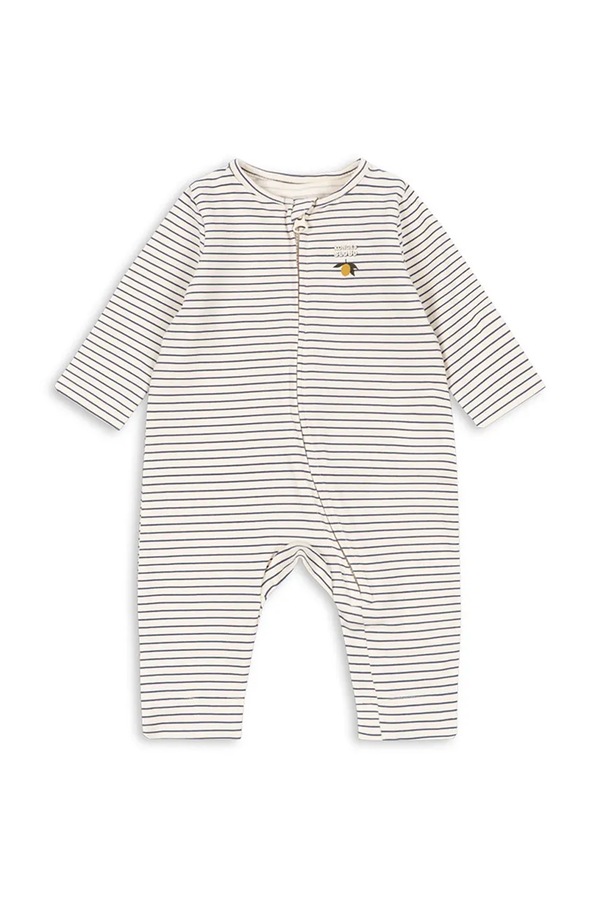 Чоловічок дитячий бавовняний з еластаном Konges Sløjd BASIC ZIP ONESIE GOTS колір білий