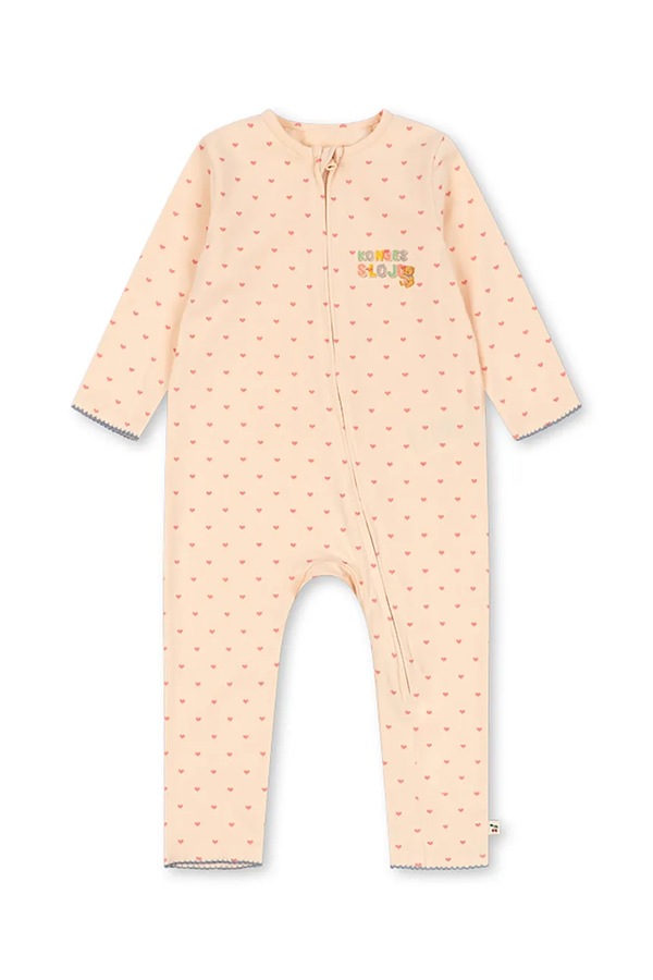 Человечек детский хлопковый с эластаном Konges Sløjd BASIC ZIP ONESIE GOTS цвет розовый