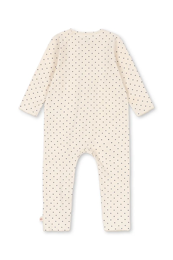 Чоловічок дитячий бавовняний з еластаном Konges Sløjd BASIC ZIP ONESIE GOTS колір бежевий