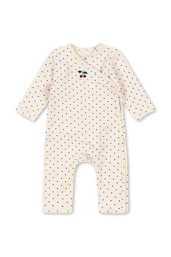 Чоловічок дитячий бавовняний з еластаном Konges Sløjd BASIC NEWBORN ONESIE GOTS колір бежевий