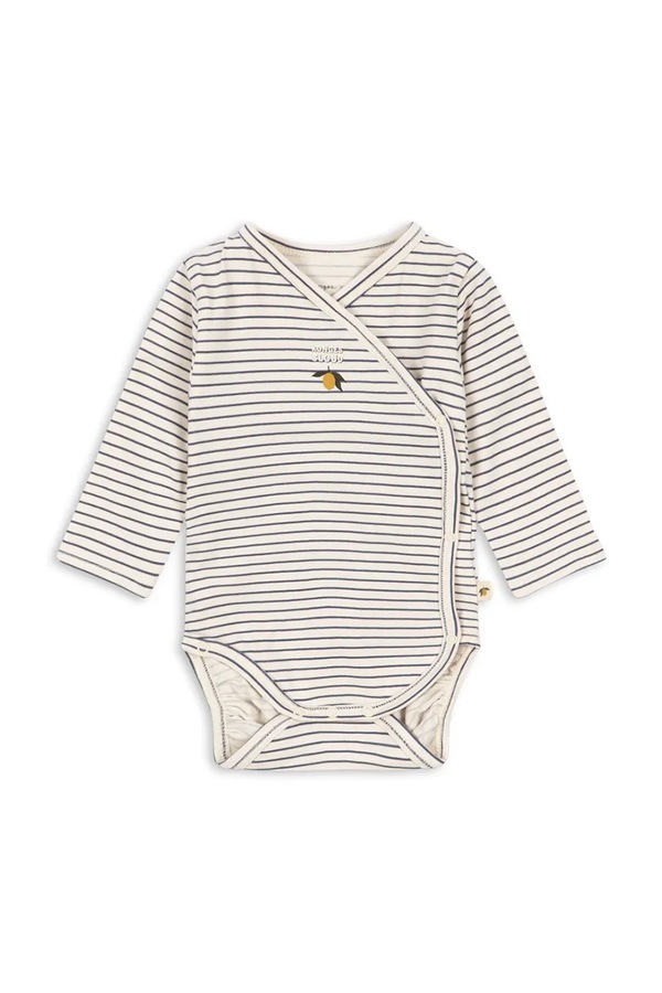 Боди для младенцев хлопковое с эластаном Konges Sløjd BASIC LS NEWBORN BODY GOTS цвет белый
