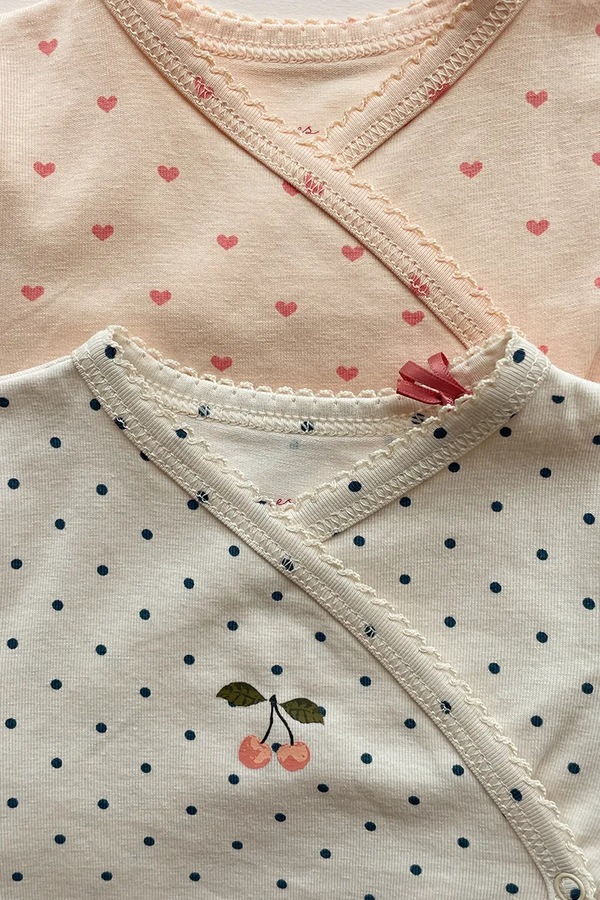 Боді для немовлят бавовняне з еластаном Konges Sløjd BASIC LS NEWBORN BODY GOTS колір рожевий