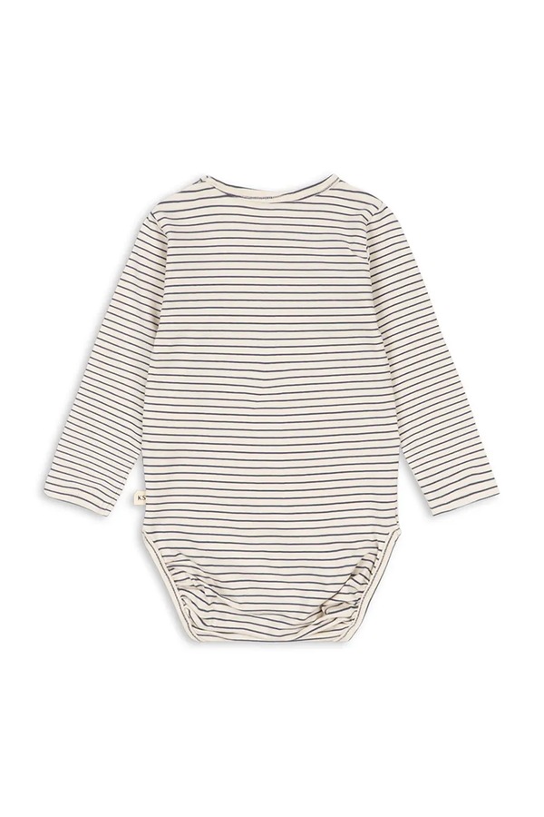 Боді для немовлят бавовняне з еластаном Konges Sløjd BASIC LS BODY GOTS колір білий