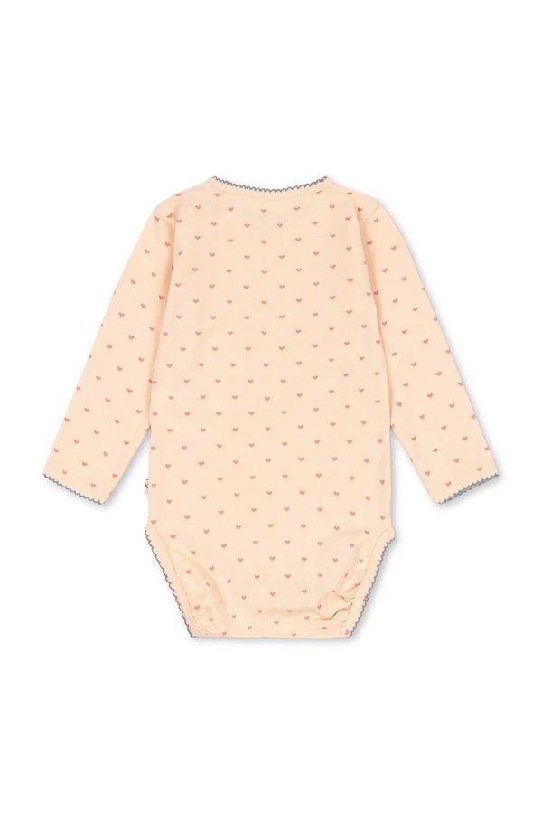 Боді для немовлят бавовняне з еластаном Konges Sløjd BASIC LS BODY GOTS колір рожевий