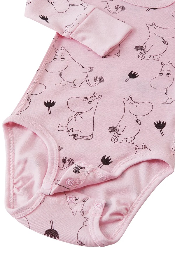 Боді дитяче із мериносової вовни Reima Moomin Raraste колір рожевий фото 2