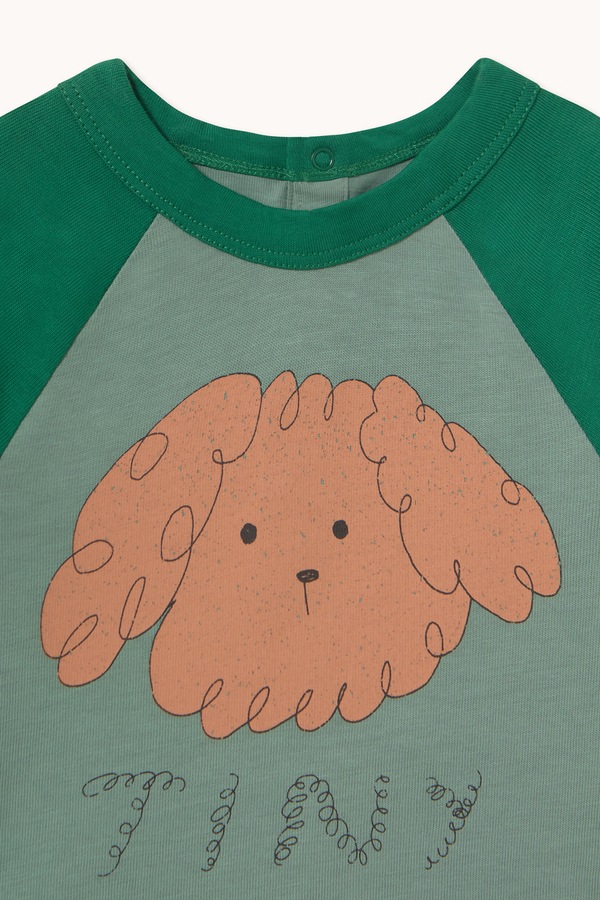 Боді для немовлят бавовняне Tinycottons CURLY DOG GRAPHIC BODY колір зелений фото 3