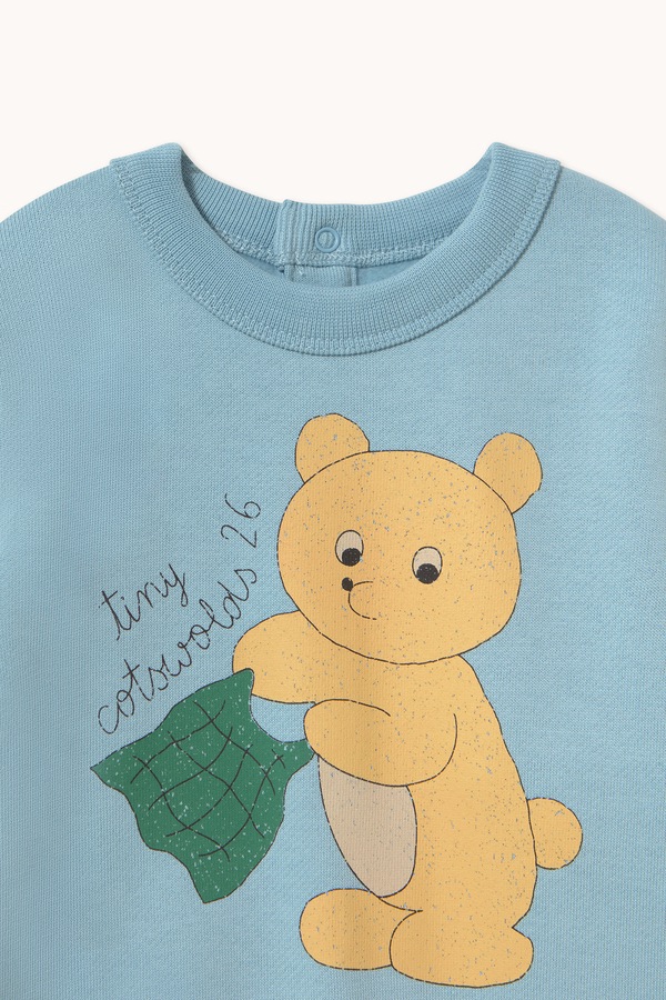 Чоловічок для немовлят бавовняний Tinycottons BEAR GRAPHIC ONE-PIECE колір блакитний фото 3