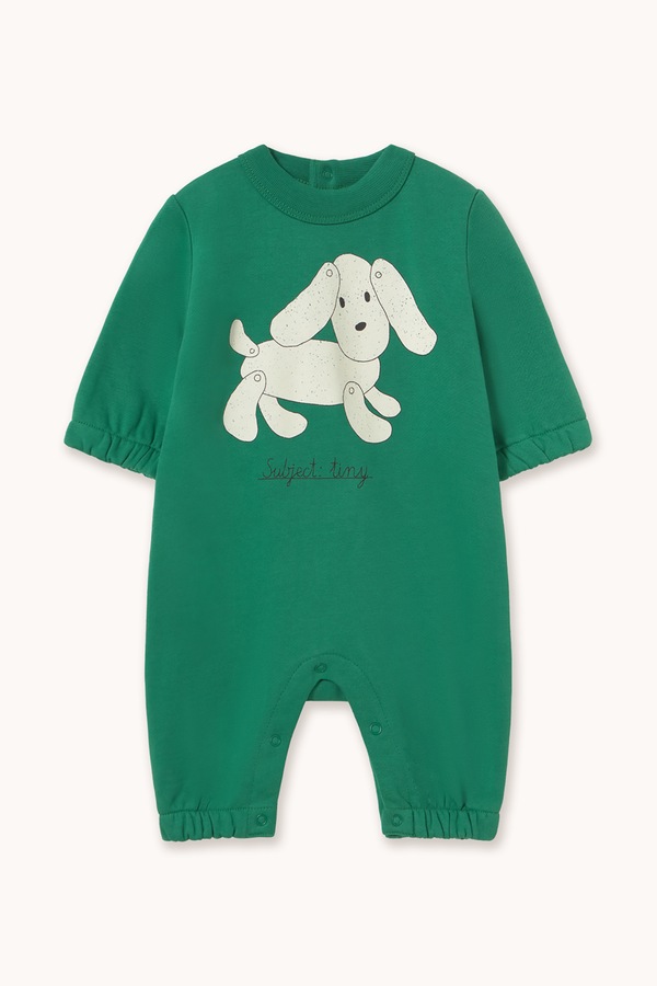 Чоловічок для немовлят бавовняний Tinycottons DOG GRAPHIC ONE-PIECE колір зелений