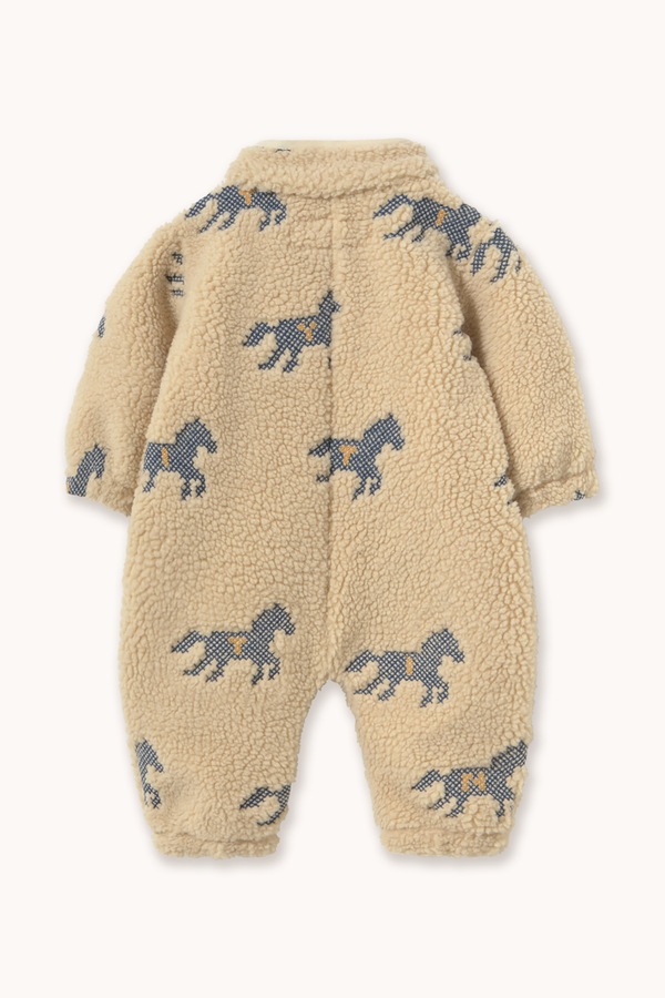 Чоловічок для немовлят Tinycottons HORSES SHERPA ONE-PIECE колір бежевий фото 2