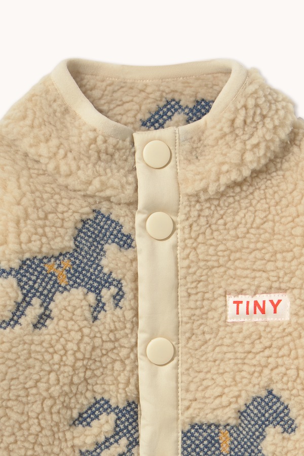 Чоловічок для немовлят Tinycottons HORSES SHERPA ONE-PIECE колір бежевий фото 3