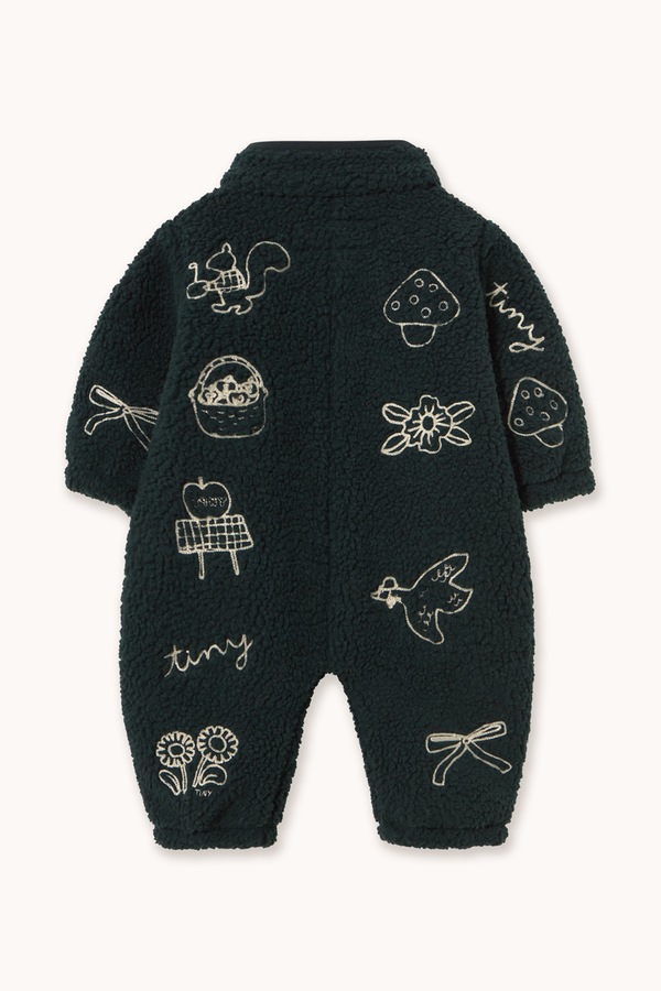 Чоловічок для немовлят Tinycottons TINY APPLES SHERPA ONE-PIECE колір темно-синій фото 2