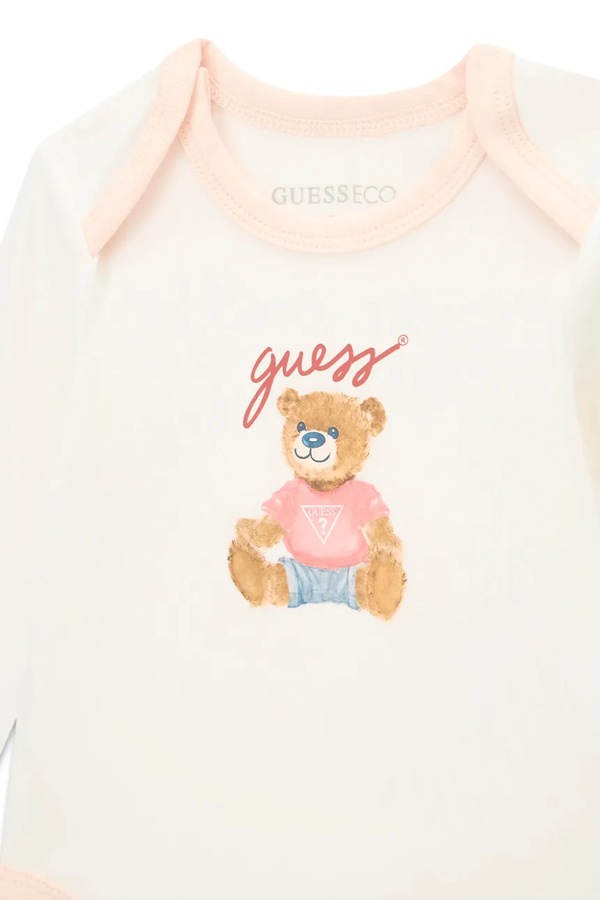 Набір для немовлят бавовняний з еластаном Guess колір рожевий фото 2