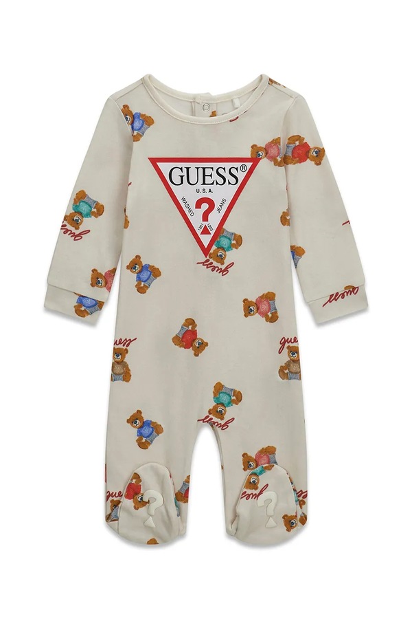 Повзунки для немовлят бавовняні Guess колір бежевий
