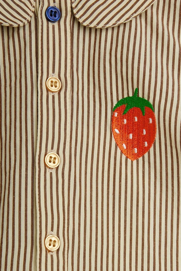 Боді для немовлят бавовняне Mini Rodini Poplin колір бежевий фото 3