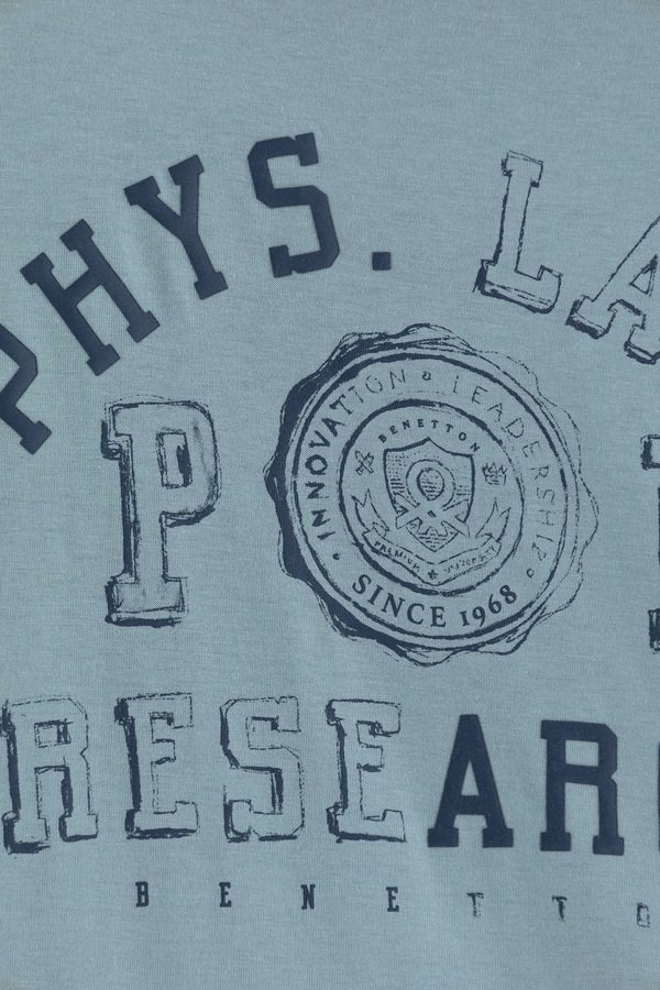 Лонгслів дитячий бавовняний United Colors of Benetton колір бірюзовий фото 3