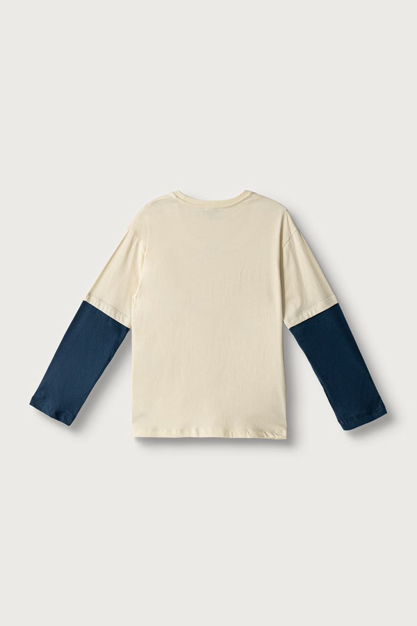 Лонгслів дитячий бавовняний United Colors of Benetton колір бежевий