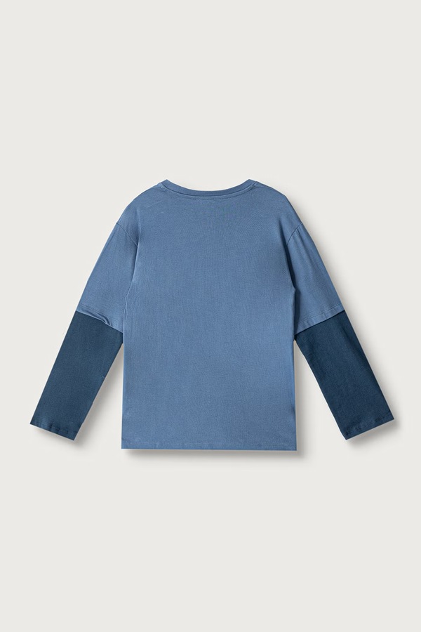 Лонгслів дитячий бавовняний United Colors of Benetton колір блакитний фото 2