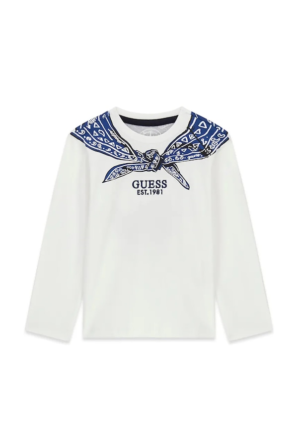 Лонгслив детский хлопковый Guess цвет белый