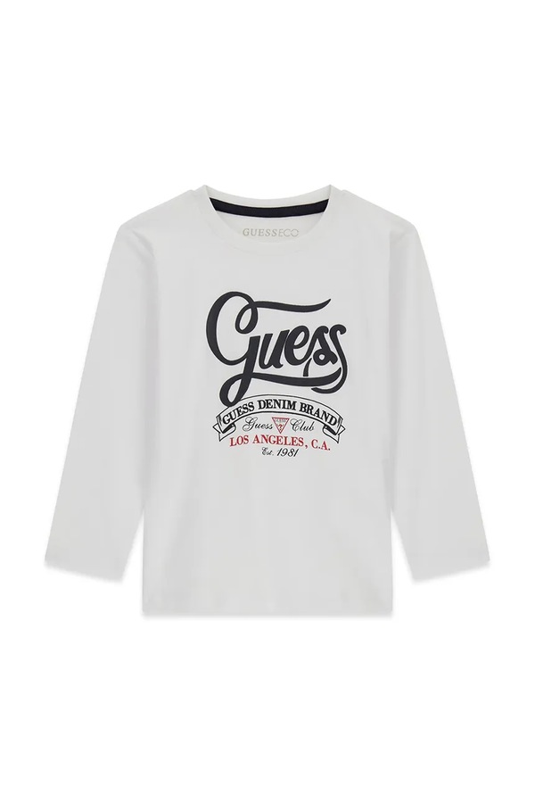 Лонгслив детский хлопковый Guess цвет белый