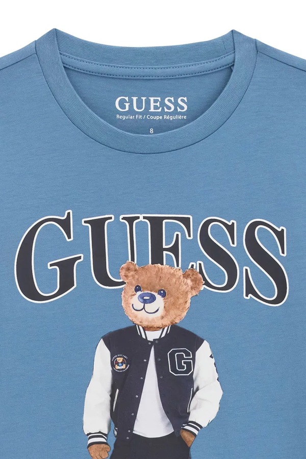 Лонгслив детский хлопковый Guess цвет голубой фото 2