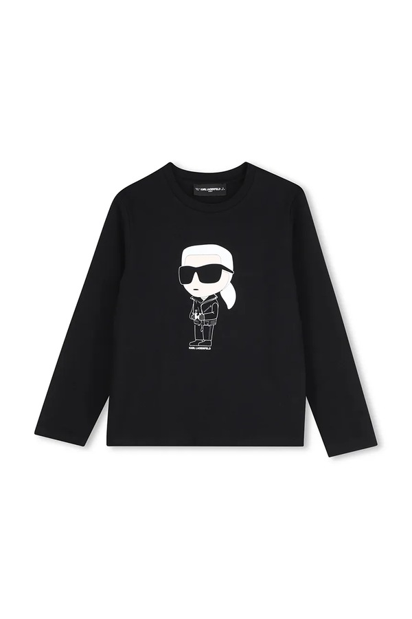 Лонгслив детский хлопковый Karl Lagerfeld цвет черный