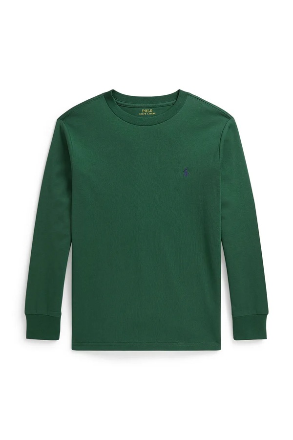 Лонгслів дитячий бавовняний Polo Ralph Lauren колір зелений фото 2