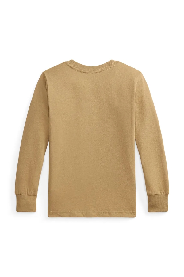 Лонгслів дитячий бавовняний Polo Ralph Lauren колір коричневий фото 2
